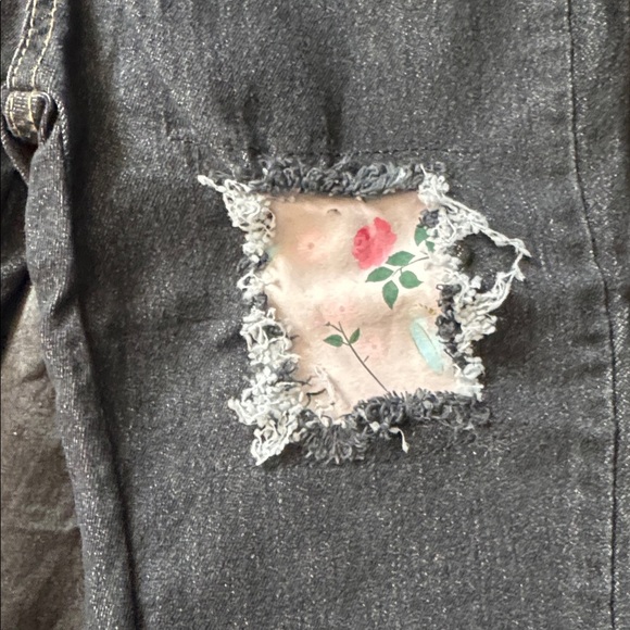 Kids Black Jeans with Patchwork - Picture 4 of 5